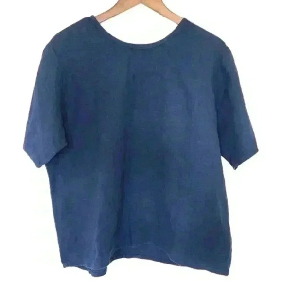 Flax by Jean Engelhart Linen Fundamental Tee Linen T Shirt Boho Minimal Women S - Picture 4 of 10